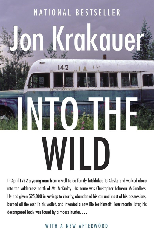 Book cover of Into the Wild by Jon Krakauer - story of Chris McCandless's Alaskan journey